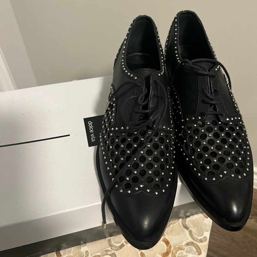 Dolce Vita Howell Leather Studded Mesh Shoes New